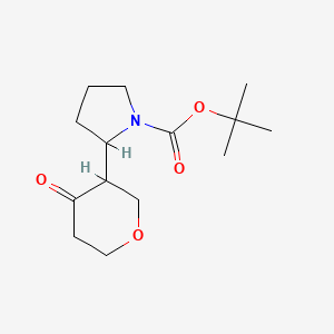 molecular formula C14H23NO4 B1378758 叔丁基 2-(4-氧代氧杂环-3-基)吡咯烷-1-羧酸酯 CAS No. 1461709-24-9