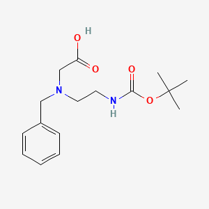 molecular formula C16H24N2O4 B1378762 2-[Benzyl(2-{[(tert-butoxy)carbonyl]amino}ethyl)amino]acetic acid CAS No. 1461708-17-7