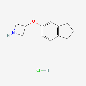 molecular formula C12H16ClNO B1378764 3-((2,3-Dihydro-1H-inden-5-yl)oxy)azetidine hydrochloride CAS No. 1449117-71-8