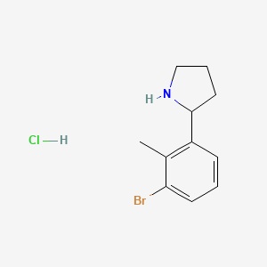 molecular formula C11H15BrClN B1378766 2-(3-溴-2-甲基苯基)吡咯烷盐酸盐 CAS No. 1461706-38-6