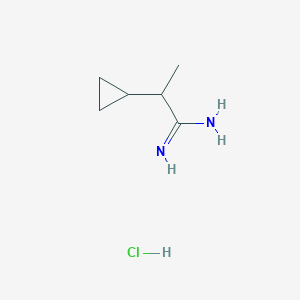 molecular formula C6H13ClN2 B1378770 2-Cyclopropylpropanimidamide hydrochloride CAS No. 1461708-47-3