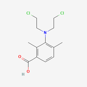 molecular formula C13H17Cl2NO2 B13787742 Benzoic acid, 3-(bis(2-chloroethyl)amino)-2,4-dimethyl- CAS No. 24830-45-3