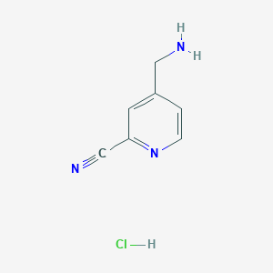 molecular formula C7H8ClN3 B1378775 4-(Aminomethyl)pyridine-2-carbonitrile hydrochloride CAS No. 1461713-44-9