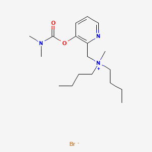 molecular formula C18H32BrN3O2 B13787815 Dibutyl((3-hydroxy-2-pyridyl)methyl)methylammonium bromide dimethylcarbamate (ester) CAS No. 66902-87-2