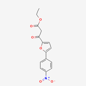 molecular formula C15H13NO6 B13787870 Ethyl-2-[5-(4-nitrophenyl)]-furoyl-acetate 