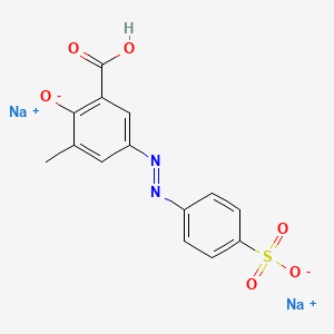 molecular formula C14H10N2Na2O6S B13787877 2-Hydroxy-3-methyl-5-[(4-sulfophenyl)azo]benzoic acid sodium salt 