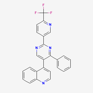 molecular formula C25H15F3N4 B13787913 4-[4-Phenyl-2-(6-(trifluoromethyl)pyridin-3-YL)pyrimidin-5-YL]quinoline 