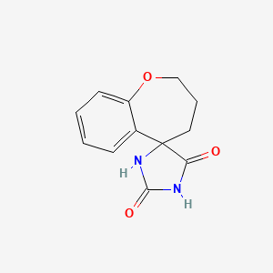 molecular formula C12H12N2O3 B13787927 Spiro[1,3-diazolidine-5,5'-2H,3H,4H-benzo[F]oxepane]-2,4-dione 