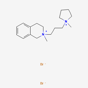molecular formula C18H30Br2N2 B13787934 Isoquinolinium, 1,2,3,4-tetrahydro-2-methyl-2-(3-(1-methylpyrrolidinio)propyl)-, dibromide CAS No. 64047-66-1