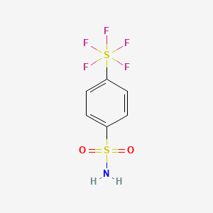molecular formula C6H6F5NO2S2 B1378796 4-(Pentafluoro-lambda6-sulfanyl)benzene-1-sulfonamide CAS No. 1461707-07-2