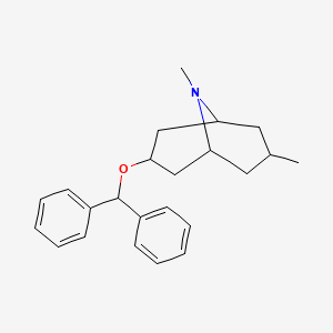 molecular formula C23H29NO B13787969 N,7-Dimethyl-norgranatanol-3-alpha-benzhydrylaether [German] CAS No. 6605-95-4