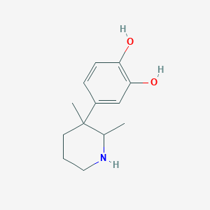 molecular formula C13H19NO2 B13787979 1,2-Benzenediol,4-(2,3-dimethyl-3-piperidinyl)- 