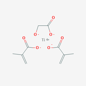 molecular formula C10H12O7Ti B13788063 Titanium, [(hydroxy-kappaO)acetato(2-)-kappaO]bis(2-methyl-2-propenoato-kappaO)-, (T-4)- CAS No. 63735-11-5