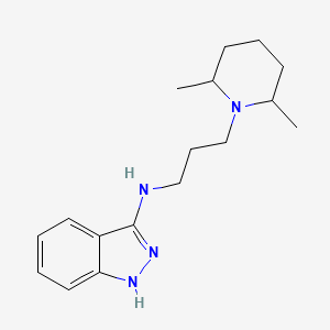 molecular formula C17H26N4 B13788081 1H-Indazol-3-amine, N-(3-(2,6-dimethyl-1-piperidinyl)propyl)- CAS No. 98459-18-8