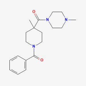 molecular formula C19H27N3O2 B1378809 1-(1-Benzoyl-4-methylpiperidine-4-carbonyl)-4-methylpiperazine CAS No. 1461709-14-7