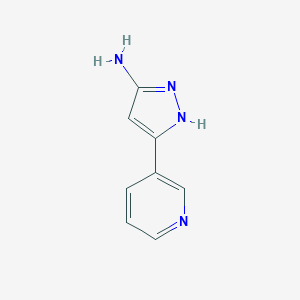 molecular formula C8H8N4 B137881 5-吡啶-3-基-2H-吡唑-3-基胺 CAS No. 149246-87-7