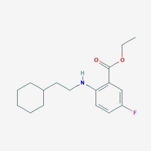 molecular formula C17H24FNO2 B13788106 Ethyl 2-[(2-cyclohexylethyl)amino]-5-fluorobenzoate 