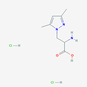 molecular formula C8H15Cl2N3O2 B1378815 2-amino-3-(3,5-dimethyl-1H-pyrazol-1-yl)propanoic acid dihydrochloride CAS No. 1461705-75-8