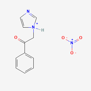 molecular formula C11H11N3O4 B13788154 Acetophenone, 2-(1-imidazolyl)-, nitrate CAS No. 97805-08-8