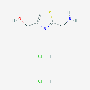 molecular formula C5H10Cl2N2OS B1378816 [2-(Aminomethyl)-1,3-thiazol-4-yl]methanol dihydrochloride CAS No. 1607315-13-8