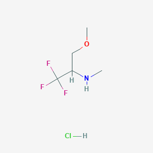 molecular formula C5H11ClF3NO B1378819 Methyl(1,1,1-trifluoro-3-methoxypropan-2-yl)amine hydrochloride CAS No. 1461708-16-6