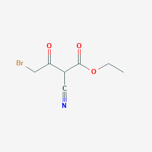 molecular formula C7H8BrNO3 B13788196 Ethyl 4-bromo-2-cyano-3-oxobutanoate 
