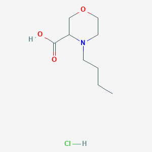 molecular formula C9H18ClNO3 B1378824 4-Butylmorpholine-3-carboxylic acid hydrochloride CAS No. 1607020-18-7
