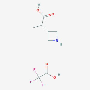 molecular formula C8H12F3NO4 B1378826 2-(Azetidin-3-yl)propanoic acid; trifluoroacetic acid CAS No. 1797923-92-2
