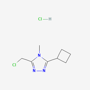 molecular formula C8H13Cl2N3 B1378829 3-(chloromethyl)-5-cyclobutyl-4-methyl-4H-1,2,4-triazole hydrochloride CAS No. 1461704-97-1