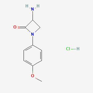 molecular formula C10H13ClN2O2 B1378831 3-Amino-1-(4-methoxyphenyl)azetidin-2-one hydrochloride CAS No. 1461704-74-4