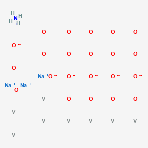 molecular formula H4NNa3O22V8-40 B13788339 Ammonium sodium vanadium oxide ((NH4)Na3V8O22) CAS No. 68130-38-1