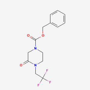 molecular formula C14H15F3N2O3 B1378834 Benzyl 3-oxo-4-(2,2,2-trifluoroethyl)piperazine-1-carboxylate CAS No. 1461705-24-7