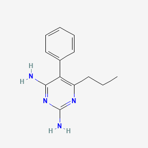 molecular formula C13H16N4 B13788342 Pyrimidine, 2,4-diamino-5-phenyl-6-propyl- CAS No. 27653-50-5
