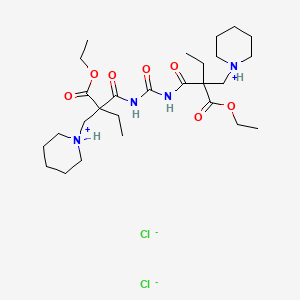 molecular formula C27H48Cl2N4O7 B13788349 N,N'-Carbonylbis(2-ethyl-2-(piperidinomethyl)malonamic acid) diethyl ester 2HCl CAS No. 97925-05-8