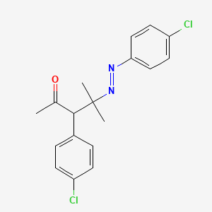 molecular formula C18H18Cl2N2O B13788361 3-(p-Chlorophenyl)-4-methyl-4-(p-chlorophenylazo)pentan-2-one CAS No. 75478-75-0
