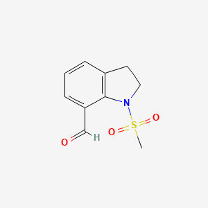 molecular formula C10H11NO3S B1378838 1-甲磺酰基-2,3-二氢-1H-吲哚-7-甲醛 CAS No. 1803589-15-2