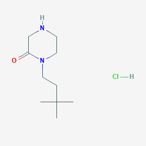 molecular formula C10H21ClN2O B1378842 1-(3,3-Dimethylbutyl)piperazin-2-one hydrochloride CAS No. 1423034-59-6