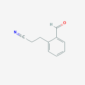 molecular formula C10H9NO B13788420 3-(2-Formylphenyl)propanenitrile CAS No. 90923-68-5