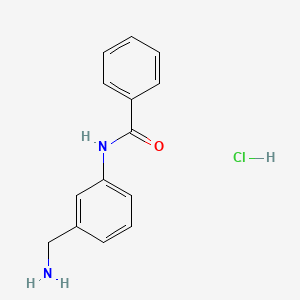 molecular formula C14H15ClN2O B1378844 N-[3-(氨基甲基)苯基]苯甲酰胺盐酸盐 CAS No. 1423032-67-0