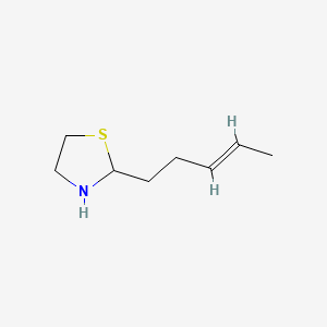 molecular formula C8H15NS B13788443 trans-2-(3-Pentenyl)thiazolidine CAS No. 75606-39-2