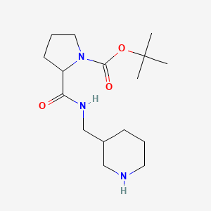 molecular formula C16H29N3O3 B1378845 Tert-butyl 2-[(piperidin-3-ylmethyl)carbamoyl]pyrrolidine-1-carboxylate CAS No. 1423027-93-3