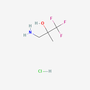 molecular formula C4H9ClF3NO B1378846 3-Amino-1,1,1-trifluoro-2-methylpropan-2-ol hydrochloride CAS No. 1334546-33-6