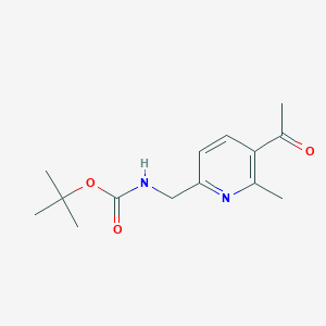 molecular formula C14H20N2O3 B1378848 tert-butyl N-[(5-acetyl-6-methylpyridin-2-yl)methyl]carbamate CAS No. 1423030-99-2