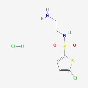 molecular formula C6H10Cl2N2O2S2 B1378852 N-(2-aminoethyl)-5-chlorothiophene-2-sulfonamide hydrochloride CAS No. 1423026-54-3