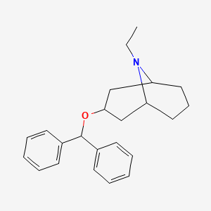 molecular formula C23H29NO B13788532 N-Ethyl-norgranatanol-3-alpha-benzhydrylaether [German] CAS No. 6552-29-0