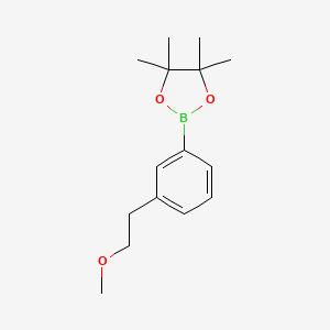 molecular formula C15H23BO3 B1378854 2-[3-(2-Methoxyethyl)phenyl]-4,4,5,5-tetramethyl-1,3,2-dioxaborolane CAS No. 1486485-55-5