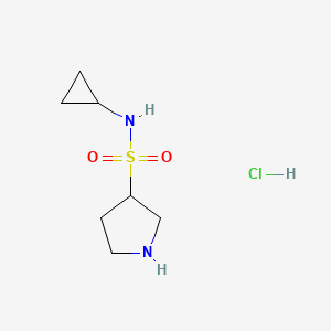 molecular formula C7H15ClN2O2S B1378855 N-cyclopropylpyrrolidine-3-sulfonamide hydrochloride CAS No. 1423024-85-4