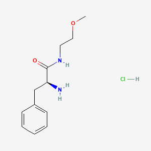 molecular formula C12H19ClN2O2 B1378856 (2S)-2-amino-N-(2-methoxyethyl)-3-phenylpropanamide hydrochloride CAS No. 86150-28-9