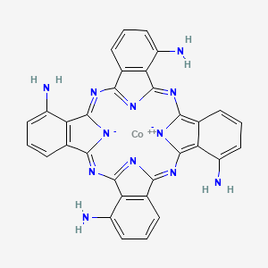 molecular formula C32H20CoN12 B13788563 Cobalt(II) 1,8,15,22-tetra(amino)phthalocyanine 