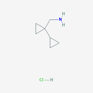 molecular formula C7H14ClN B1378857 (1-Cyclopropylcyclopropyl)methanamine hydrochloride CAS No. 1423027-90-0